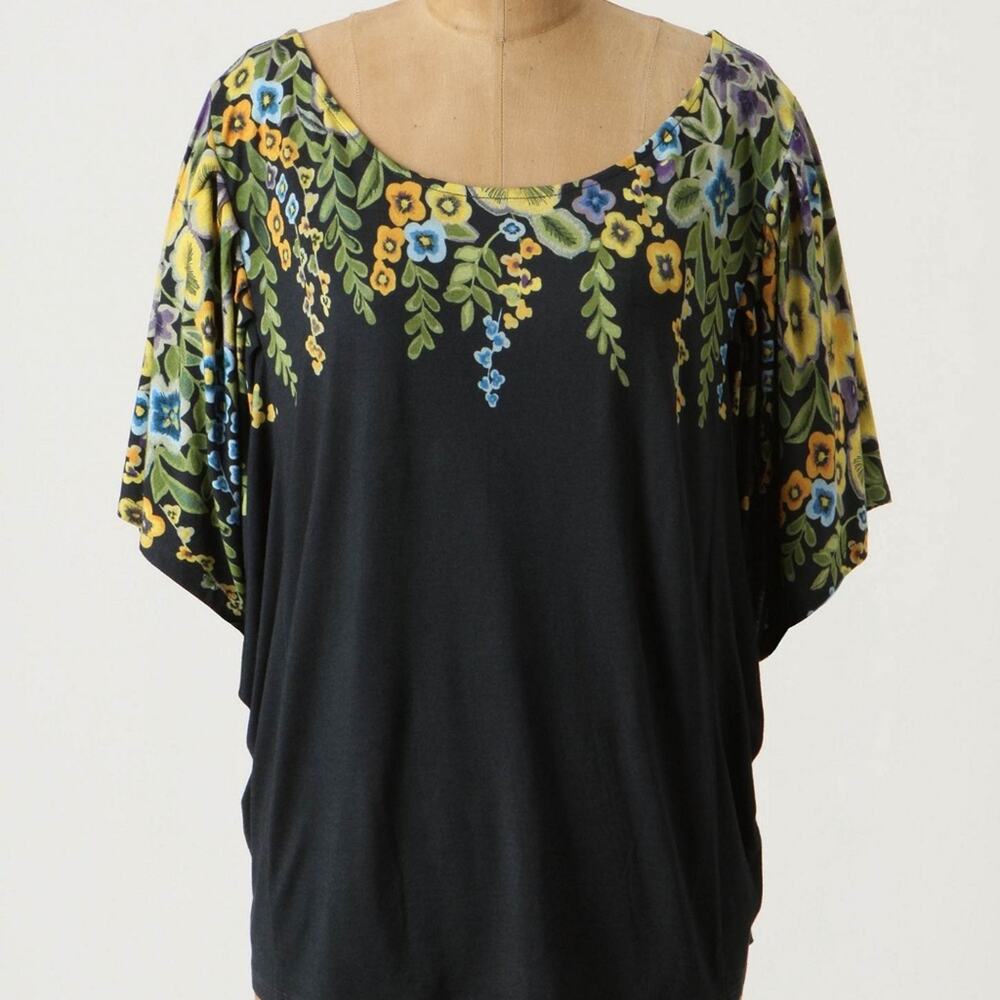 Anthropologie Hanging Gardens Floral Dolman Top XS